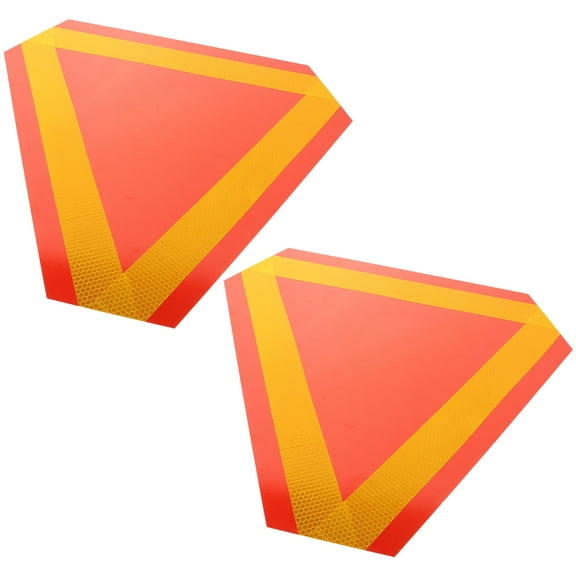 OATIPHO 2 Pcs Triangle Safety Reflector Assorted Color Aluminum for Farm Vehicles in Construction Sites