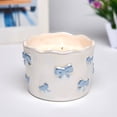 thumbnail image 1 of 12oz Ceramic Blue Bow Candle, 3-Wick, 1 of 5