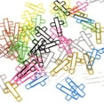 thumbnail image 2 of KCAHPAN 50 Pcs Crosses Shaped Paper Clips Small Bookmarks Office Clips Planner Clips, 2 of 15