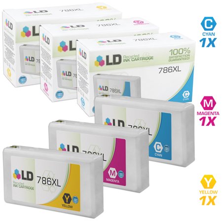 LD Products Remanufactured T786XL/T786/786 Set of 3 High Yield Color Cartridges