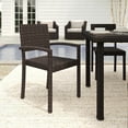 thumbnail image 3 of Martha Stewart Indoor-Outdoor Stackable Patio Dining Armchair in Brown Rattan Wicker, 3 of 13