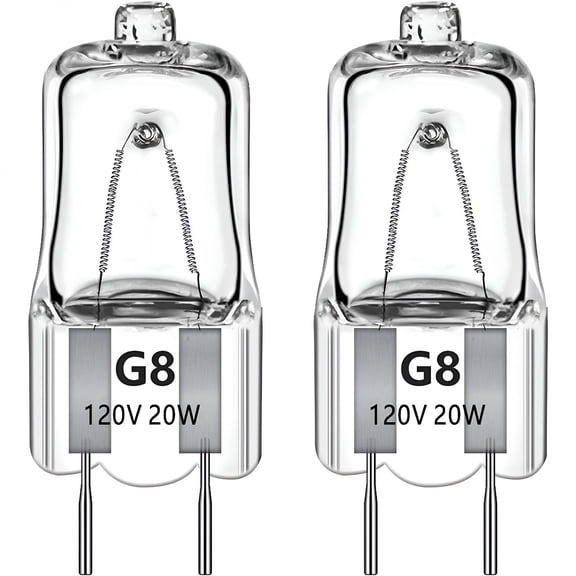 HIBIBUD G8 Halogen Bulb 20W 120V,Warm White 2700K,Dimmable G8 Bulb for Microwave under Cabinet Puck Lights Kitchen Hood Landscape Lights,2 Pack