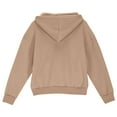 thumbnail image 5 of CYRBOKO Girls Sweatshirts, Hooded Fall and Winter Half Zip Long Sleeve Pullover with Pocket Khaki Size 13-14 T, 5 of 8
