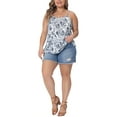 thumbnail image 2 of Agnes Orinda Plus Size Tank Tops for Women Boho Floral Loose Cami Spaghetti Strap Tunic Blouses, 2 of 4
