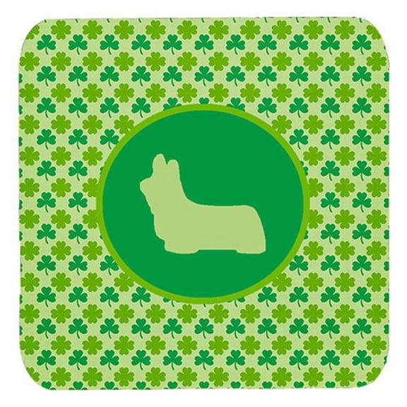 Skye Terrier Lucky Shamrock Foam Coasters, Set Of 4