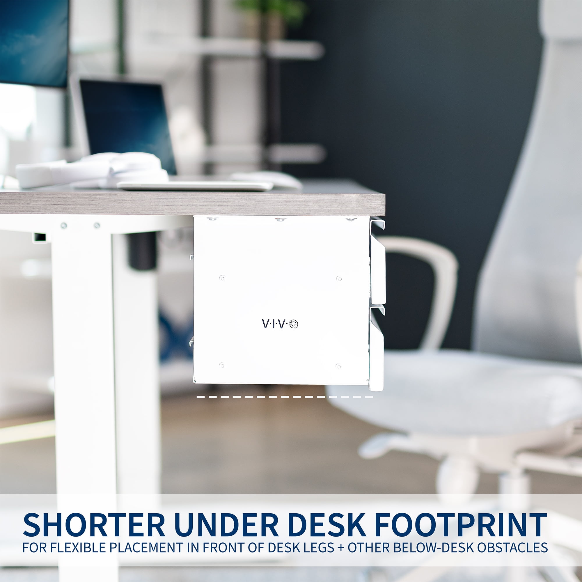 VIVO White Dual Level 16" Pull Out Under Desk Storage Drawer Set without Shell