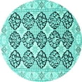 thumbnail image 1 of Ahgly Company Machine Washable Indoor Round Persian Turquoise Blue Traditional Area Rugs, 7' Round, 1 of 4