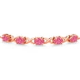 thumbnail image 3 of Gem Stone King 18K Rose Gold Plated Silver Fancy Pink Zirconia Bracelet for Women (3.80 Cttw, Gemstone, Oval 7X5MM, Fully Adjustable up to 9 inches), 3 of 5