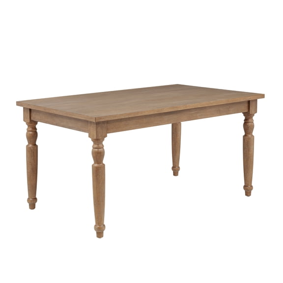 Saltoro Sherpi Transitional Wooden Rectangular Table with Turned Legs,Light Brown