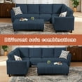 thumbnail image 5 of Pingliang Home 102" Convertible Sectional Sofa with Long Ottoman,Upholstered Oversized Modern 6 Seat L Shaped Couch Corner Sofa with Back Cushions for Living Room Apartment Office Studio, 5 of 10