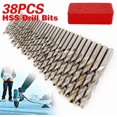 thumbnail image 2 of 38Pcs HSS Twist Drill Bit Set High Speed Steel Drilling Bit Kit Metric Tool 1mm-13mm with Case, 2 of 6