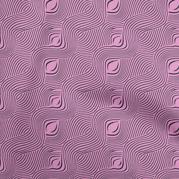 oneOone Cotton Cambric Fuschia Pink Fabric Moire Quilting Supplies Print Sewing Fabric By The Yard 42 Inch Wide