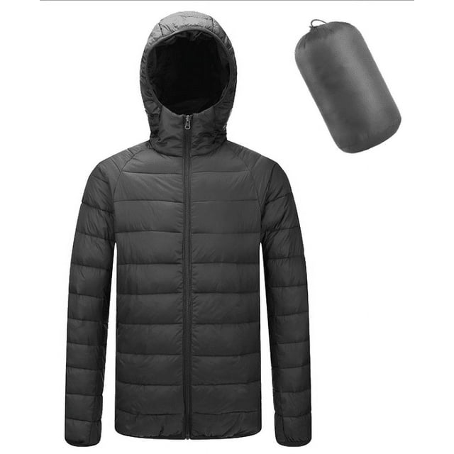 EASTIN Men‘s Down Jacket Hooded Packable Down Puffer Jacket Lightweight Water-Resistant Insulated Down Jacket