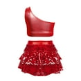 thumbnail image 6 of Aislor Girls Sequins Hip Hop Jazz Outfit Stage Performance Ballet Tutu Dress Dancewear Size 6-16 Red 10, 6 of 7