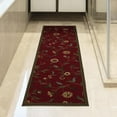 thumbnail image 3 of Ottomanson Floral Kitchen Runner Rug 1'10" x 6' - Non Slip Low Pile Carpet, Red, 3 of 13