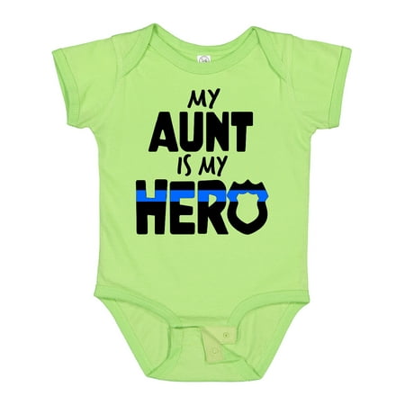 

Inktastic My Aunt is My Hero Police Officer Family Boys or Girls Baby Bodysuit