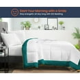 thumbnail image 2 of SGI Microfiber Comforter Set Oversized /Palatial King Size Teal Two Tone Style 3 PC, 2 of 5
