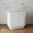 thumbnail image 3 of Nathan James Iris Mid-Century Modern Credenza, White Storage Cabinet, Living Room Wood Storage Cabinet with Arched Cabinet Doors, 3 of 8