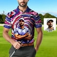 thumbnail image 2 of HOMYGIFTS Men’s Golf Polo Shirt – Custom Golfer Art Design with Colorful Mosaic Pattern, 2 of 14