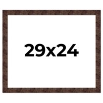 29x24 Frame Brown Burl Real Wood Picture Frame Width 1.625 Inches | Interior Frame Depth 0.5 Inches