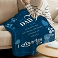 thumbnail image 3 of Best Dad Ever Blanket Gift for Fathers Day I Love You Dad Birthday Gifts Blanket from Daughter Son Present for Dad Men Soft Letter to My Dad Throw Blanket for Couch Bed 50x60, 3 of 4