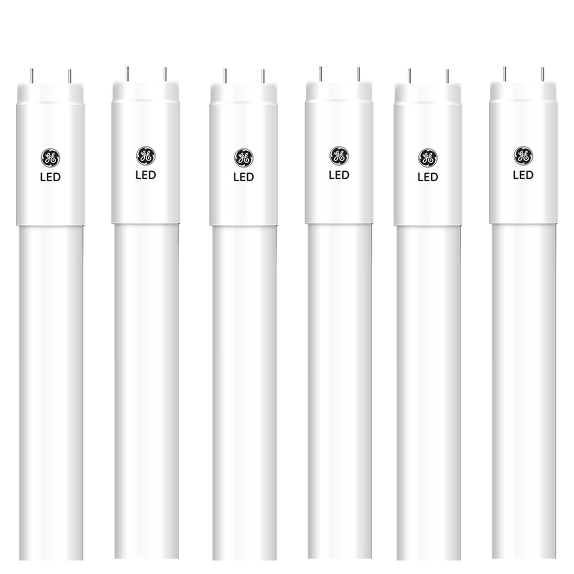 (case of 6) GE Lighting 37883 LED Linear 48 inch Plug and Play T8 Tube, 6 Count (Pack of 1), Daylight 6500K, 6 tubes