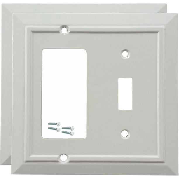 Pack Of 2 Wall Plate Outlet Switch Covers By Sleeklighting Classic Architecture Wall Plates Variety Of Styles Rocker Receptacle Toggle Combo Size 2 Gang Combo Toggle And Rocker Walmart Com Walmart Com