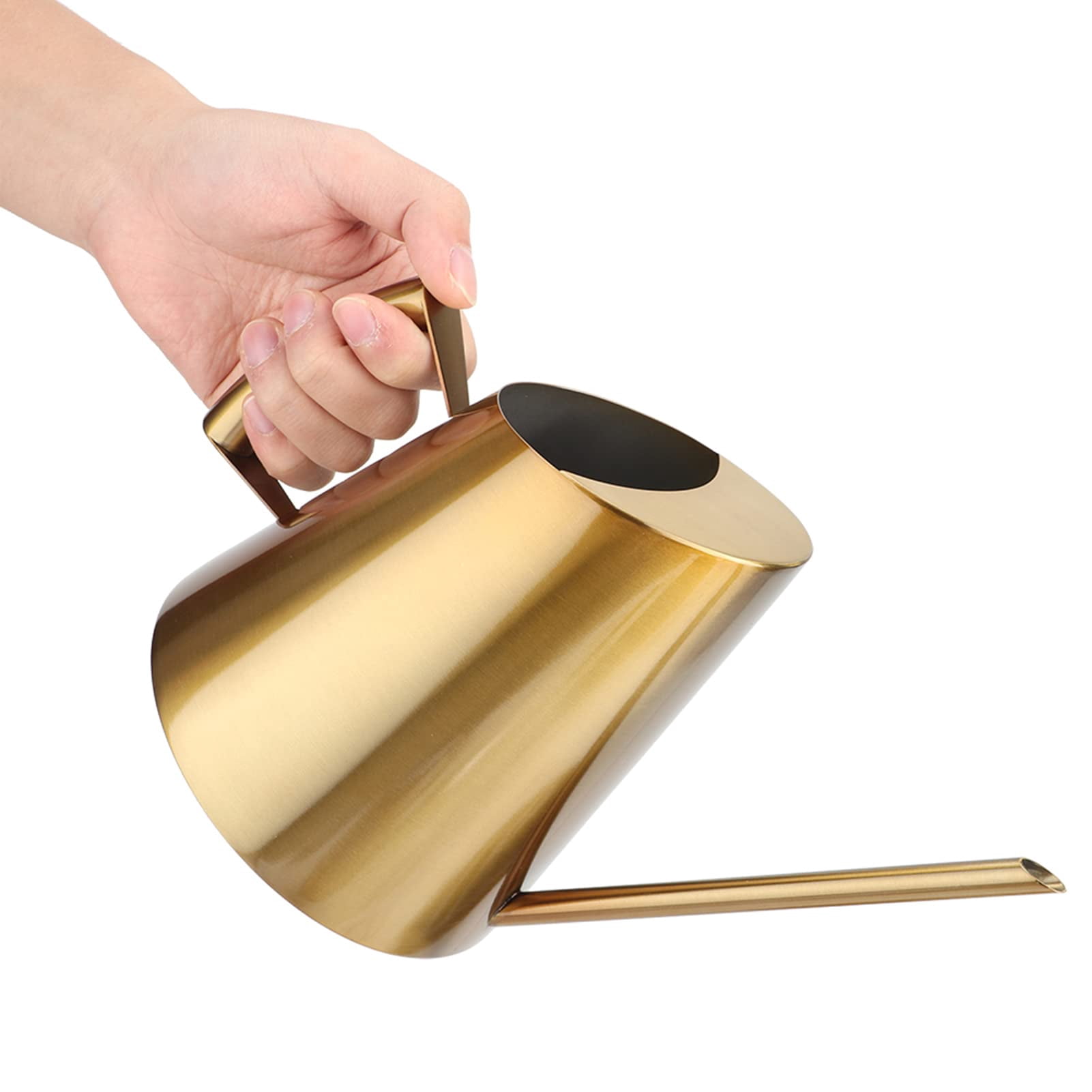 13.6 oz Watering Can Indoor Plants Stainless Steel Plant Waterer Watering Pot Sprinkle Pot Garden Flowers Plants Flower Tool Gold Watering Can with Long Spout (400ml) - 400ML/13.6OZ