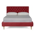 thumbnail image 3 of Cama Matrimonial Makora Velaria Rojo Tapizada en Tela Tipo Velvet (No Incluye Colchón), 3 of 8