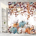thumbnail image 6 of Clearance Under $6.59! 1PC Fall Pumpkin Shower Curtain, Thanksgiving Farmhouse Bathroom Decor with Maple Leaves, Polyester, (120x180cm, B), 6 of 9