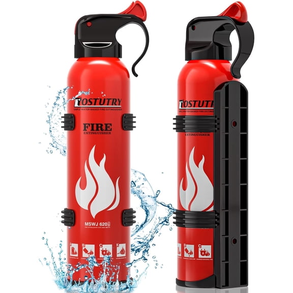 Upgraded 8-IN-1 Fire Extinguisher for Home Vehicle Car Kitchen Boat, Small Fire Extinguishers Spray with Mount for Class A B C K Fire, Portable Non-Toxic Prevent Re-Ignition Easy Clean (2 Pack)