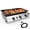Tabletop-Griddle, variant on SIXDAY Dual Fuel Charcoal and Propane Grill Combo with Dual Lids, 12000 BTU Outdoor BBQ Grill with 2 Side Shelves for Backyard Cooking