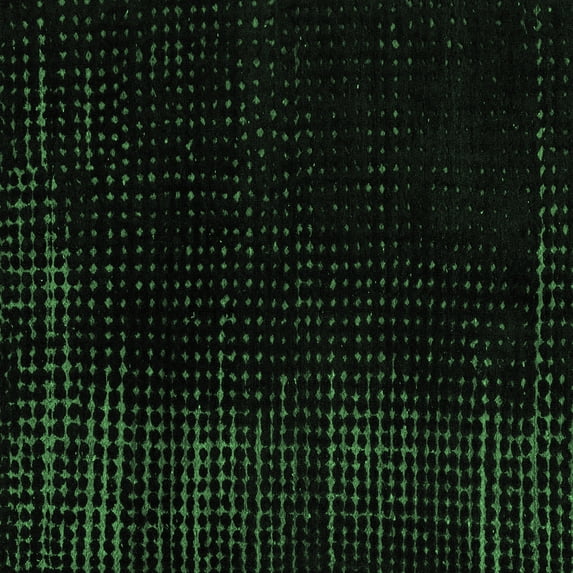 Ahgly Company Indoor Square Abstract Emerald Green Modern Area Rugs, 4' Square