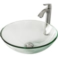 thumbnail image 4 of VIGO Glass Round Vessel Bathroom Sink in Iridescent with Linus Faucet and Pop-Up Drain in Brushed Nickel, 4 of 10
