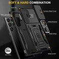 thumbnail image 7 of Phone Case for Samsung Galaxy S23 Ultra Hybrid Slide Camera Protection Built-in 360° Rotate Ring Stand Heavy Duty Military Grade Cover by Xpm [ Black ], 7 of 7