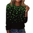thumbnail image 2 of Chemises pour Femmes Mode Saint-Patrick Imprimé Manches Longues Col Rond Blouses pour Femmes, 2 of 5