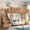 Antique Natural, variant on Harper & Bright Designs Full Size Loft Bed with Built-in Wardrobe and Shelves, Wood Loft Bed with Full-length Guardrails and Stairs, Antique Natural