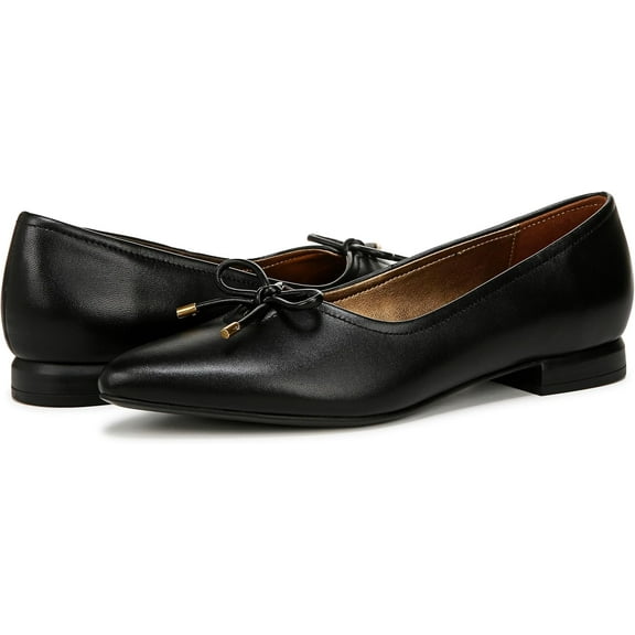 Naturalizer Women's Joiner Pointed Toe Ballet Flat Black Leather 7M