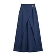 thumbnail image 6 of Maxi Wrap Skirts for Women Summer Elastic High Waisted Casual A Line Long Linen Skirt with Pockets, 6 of 7
