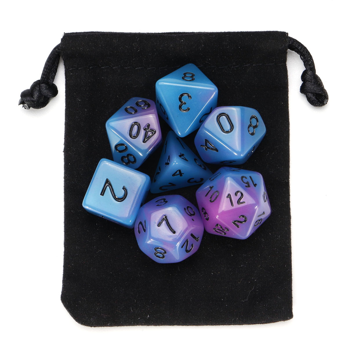 Dragons RPG DND Board Role Play Game 7pcs Acrylic Polyhedral Dice For Dungeons 