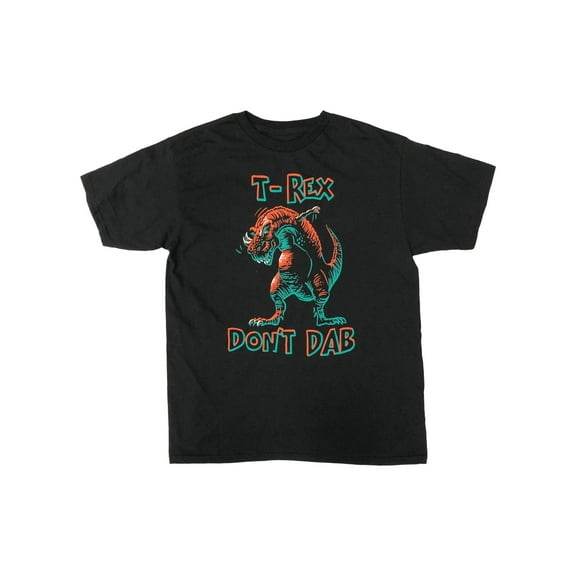 Boys Short Sleeve Black T-Rex Don't Dab Video Gamer T-Shirt Shirt Medium 10-12
