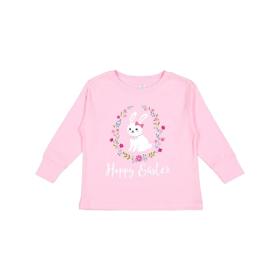 Inktastic Hoppy Easter Bunny Rabbit Girls Long Sleeve Toddler T-Shirt