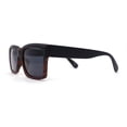 thumbnail image 3 of Mens Matte Square Bevel Thick Horn Rim Gentleman Sunglasses Black Red Woodgrain, 3 of 4
