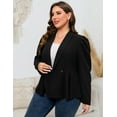 thumbnail image 5 of Yesfashion Womens Plus Size Blazer Long Sleeve Notch Lapel Casual Work Blazers Two Button Open Front Pockets Jackets, 5 of 8