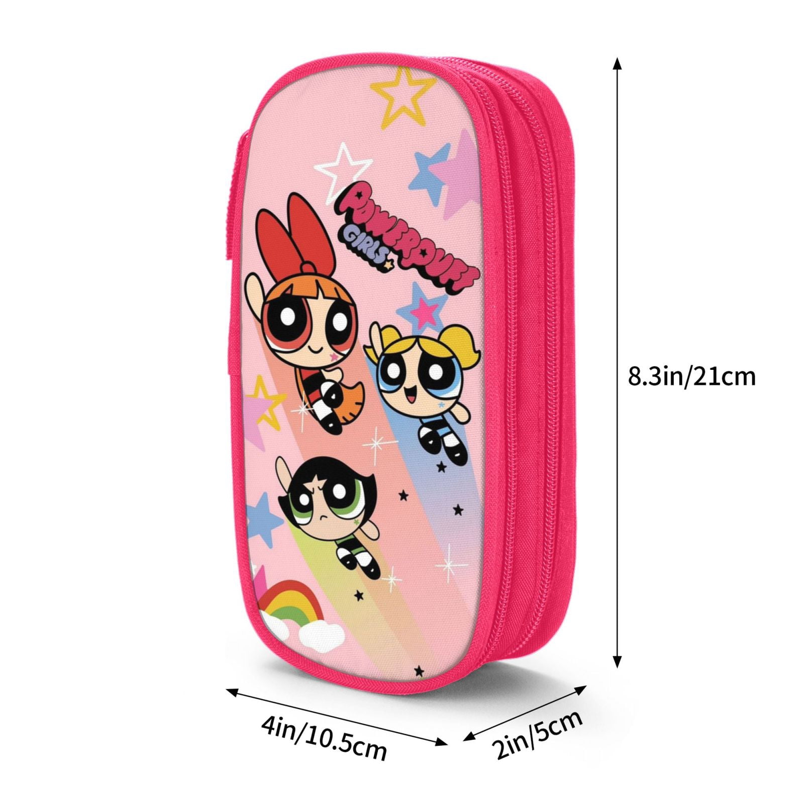 The Powerpuff Gi-rls Pencil Case Large Capacity Pencil Pouch Penbag Office Stationery Organizer Travel Makeup Bag Pink