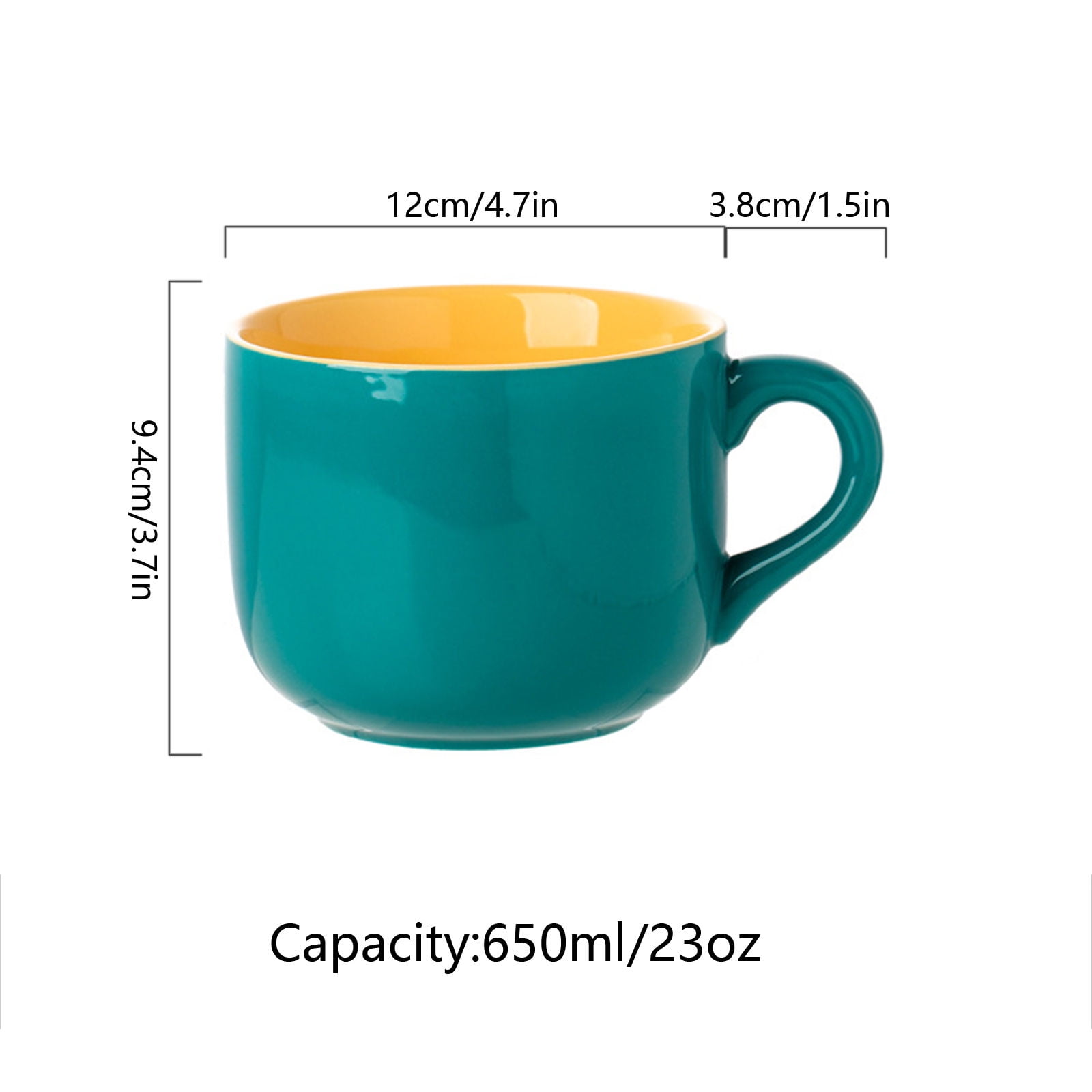 650ml Ceramic Solid Color Mug,Porcelain Tea Cup,Cup With Handle For Tea Espresso Latte