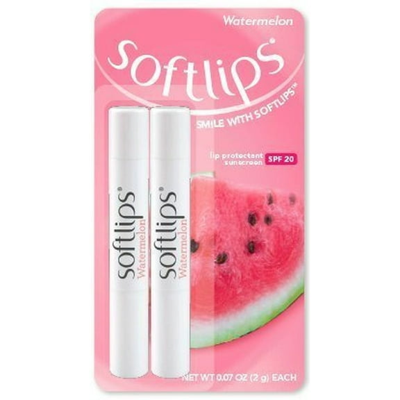Softlips Watermelon Lip Protectant/Sunscreen 0.07 oz (Pack of 3)
