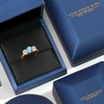 thumbnail image 5 of Gem Stone King 18K Rose Gold Plated Silver Swiss Blue Topaz and White Topaz Engagement Ring for Women | 2.20 Cttw | Round 6MM | Gemstone November Birthstone | Size 9, 5 of 6