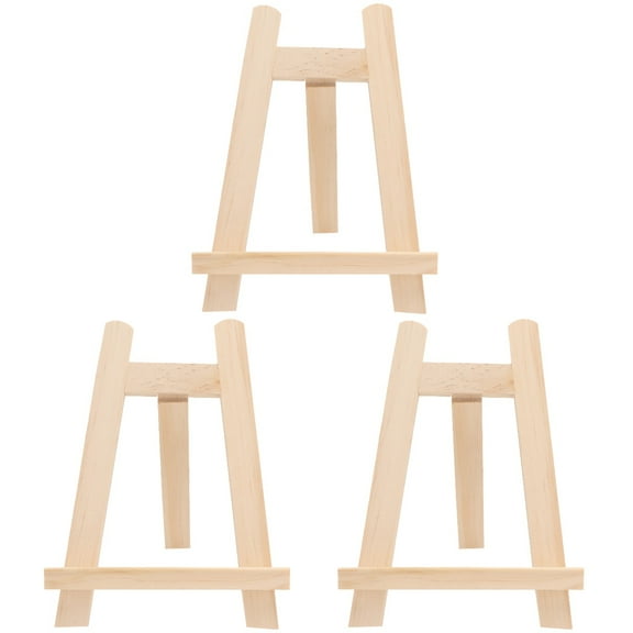 BERTDOMD 3 pcs Small Tabletop Desk Calendar Display Stand Wood Artist A-Frame Easel Photo Frame Bracket Photo Painting Triangle Easel(15 x 20cm)