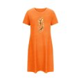 thumbnail image 5 of Sakmal Sleepwear for Women Orange Ultra-Soft Loose Cozy Night dress Short Short Sleeve Crew Neck Graphic Nightgowns S-2XL, 5 of 7